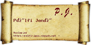 Pálfi Jenő névjegykártya
