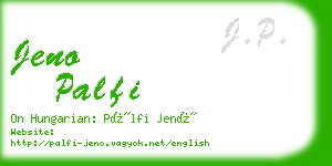 jeno palfi business card